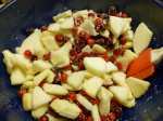 Cranberry and Apple Mixture after mixing